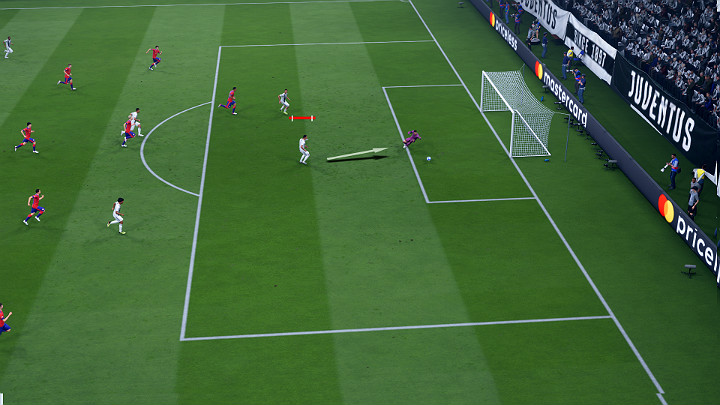 Niskie, cięte strzały są znacznie trudniejsze do obrony dla bramkarza ze względu na wysokość w której piłka znajduje się w trakcie lotu - Strzelanie goli, atak w FIFA 19 - FIFA 19 - poradnik do gry