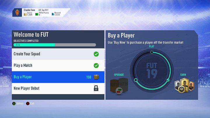 Jeśli jesteś początkującym Graczem, na samym początku zostaniesz poproszony o wykonanie kilku prostych zadań wprowadzających za które zostaniesz odpowiednio wynagrodzony - Pierwsze kroki w FUT | FIFA 19 - FIFA 19 - poradnik do gry