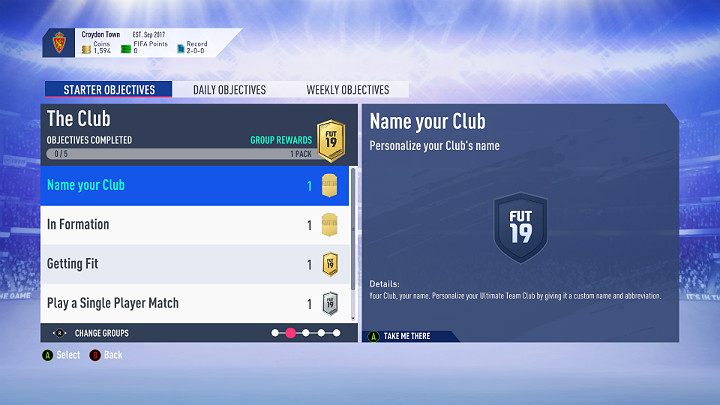 Po przejściu przez zadania wprowadzające możesz przejść do wykonywania zadań startowych i codziennych - Pierwsze kroki w FUT | FIFA 19 - FIFA 19 - poradnik do gry