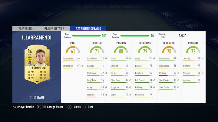 Środkowy pomocnik jest kluczową pozycją w wielu formacjach dlatego też dobrze postawić na silnych zawodników z defensywą ocenioną na przynajmniej 60 punktów - Tworzenie składu i zgranie zawodników w FUT | FIFA 19 - FIFA 19 - poradnik do gry