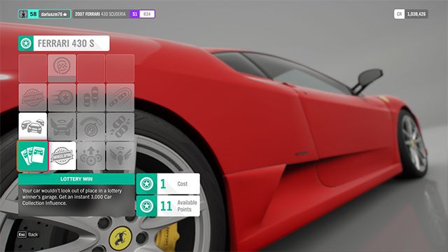 Punkty umiejętności wydasz na zalety samochodu - osobno dla każdego posiadanego wozu. - Punkty wpływu, punkty Forzathon, kredyty CR w Forza Horizon 4 - Forza Horizon 4 - poradnik do gry