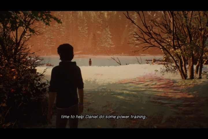 Po rozmowie z bratem udajemy się w lewo, aby mieć taflę jeziora po prawej - Rozdział 3 - Leśne obowiązki | Solucja Life is Strange 2 Epizod 3 - Life is Strange 2 - poradnik do gry