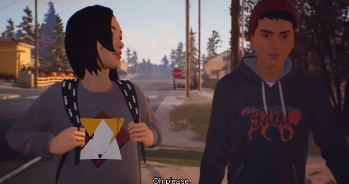 Sean - główny bohater rozgrywki, i jego przyjaciółka - Lyla - Rozdział 1 - Lewis Avenue | Solucja Epizodu 1 gry Life is Strange 2 - Life is Strange 2 - poradnik do gry