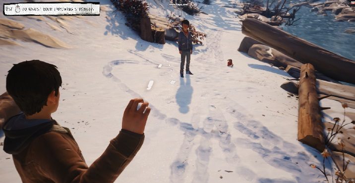 Następnie idziemy wzdłuż rzeki do drewnianego podestu z Canteens, które przy pomocy brata napełniamy, czyli scrollujemy myszką na niebieski tekst i zatwierdzamy LPM - Rozdział 1 - Dom nad rzeką | Solucja Epizodu 2 gry Life is Strange 2 - Life is Strange 2 - poradnik do gry