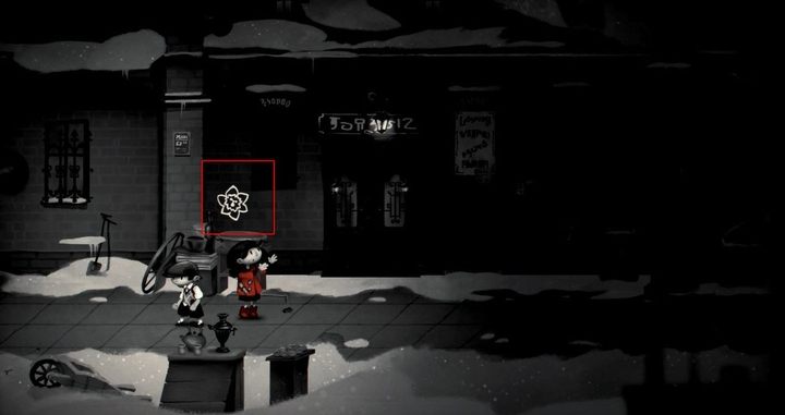 Rozwieszaj plakaty w miejscach oznaczonych takim symbolem jak na zdjęciu. - Rozdział 12 - Do dzieła! - Solucja My Memory of Us - My Memory of Us - poradnik do gry