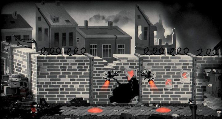 Zdjęcie przedstawia dość trudną sekwencję, polegającą na wykorzystaniu martwej strefy przeciwników. - Rozdział 16 - Powrót - Solucja My Memory of Us - My Memory of Us - poradnik do gry