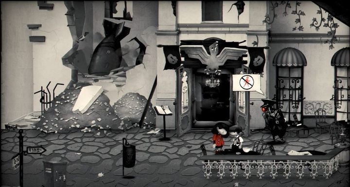 Zdjęcie przedstawia w jaki sposób gra informuje o tym, gdzie powinniśmy się udać - w tym miejscu widać, że strażnik nie puści głównej bohaterki, ponieważ jest oznaczona kolorem czerwonym - powinniśmy się udać w inne miejsce lub wymyślić sposób na oszukanie strażnika. - My Memory of Us - poradnik do gry