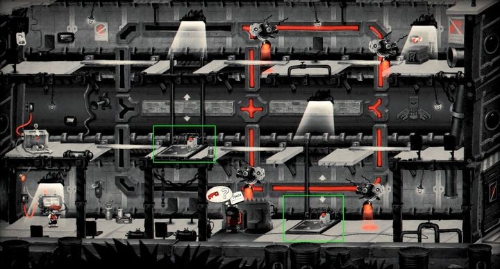 Zdjęcie przedstawia, w którym miejscu są platformy do poruszania się między piętrami (zdjęcie dla lepszej orientacji). - Trofea i osiągnięcia w My Memory of Us - My Memory of Us - poradnik do gry