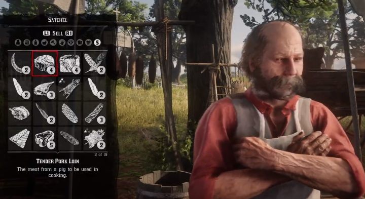 Zdobyte surowce możesz oddać w obozie, sprzedać bądź zostawić do tworzenia przedmiotów - Red Dead Redemption 2: Dzikie zwierzęta - jak polować? - Red Dead Redemption 2 - poradnik do gry