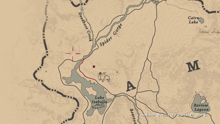 Bizon będzie poruszał się po terenie zaznaczonym na screenie poniżej - Red Dead Redemption 2: Legendarny Biały Bizon - mapy, porady - Red Dead Redemption 2 - poradnik do gry