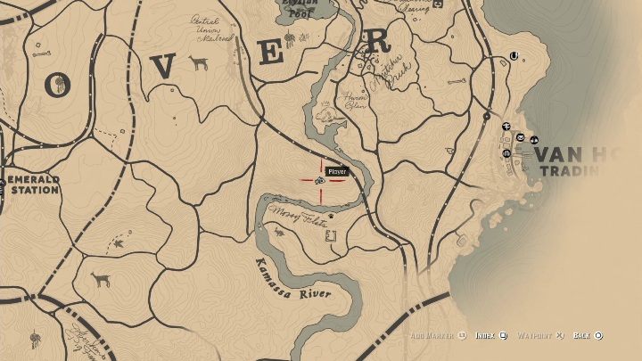 Przeciwnik będzie poruszał się po terenie zaznaczonym na screenie poniżej - Red Dead Redemption 2: Legendarny Bóbr - mapy, porady - Red Dead Redemption 2 - poradnik do gry