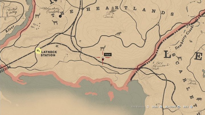 Pierwszą kość możesz znaleźć na zachód od Latneck Station, zaraz przy torach kolejowych - Red Dead Redemption 2: Kości dinozaurów - Sekrety i znajdźki - Red Dead Redemption 2 - poradnik do gry