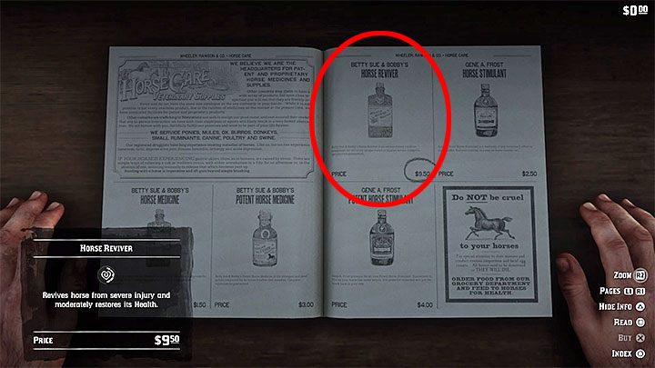 Ratunkeim dla ciężko rannego zwierzęcia jest środek otrzeźwiający konia (Horse Reviver) - Red Dead Redemption 2: Koń bohatera - czy może zginąć? - Red Dead Redemption 2 - poradnik do gry