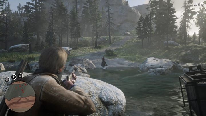 Szybko uporaj się z jeźdźcami pilnującymi wóz, a następnie zastrzel woźnicę, by zatrzymać pojazd - Red Dead Redemption 2: Scena z Amerykańskiej Idylli - Solucja - Red Dead Redemption 2 - poradnik do gry