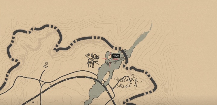 Ryba znajduje się przy wodospadzie rozpoczynającym rzekę Roanoke Valley - Red Dead Redemption 2: Legendarny Pstrąg Tęczowy - mapy, porady - Red Dead Redemption 2 - poradnik do gry