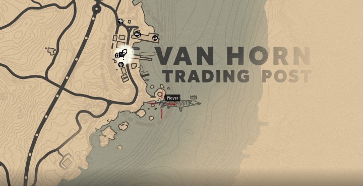 Tę legendarną rybę znajdziesz w Van Horn, koło latarni - Red Dead Redemption 2: Legendarny Szczupak - mapy, porady - Red Dead Redemption 2 - poradnik do gry