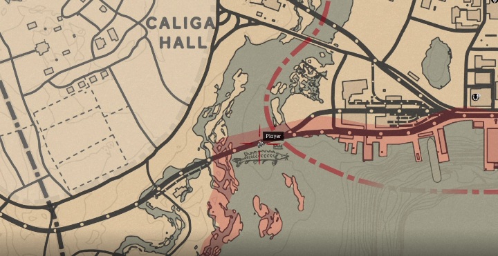 Ryba ta znajduje się pomiędzy Saint Denis, a Caliga Hall - Red Dead Redemption 2: Legendarny Jesiotr - mapy, porady - Red Dead Redemption 2 - poradnik do gry