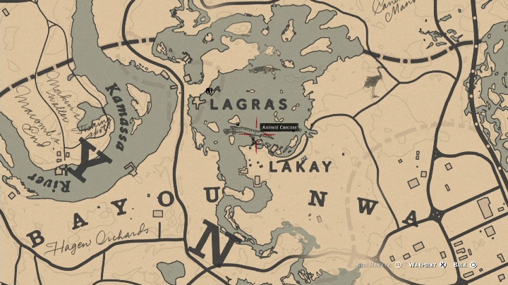 Ryba ta znajduje w Lemoyne - Red Dead Redemption 2: Legendarna Niszczuka Długonosa - mapy, porady - Red Dead Redemption 2 - poradnik do gry