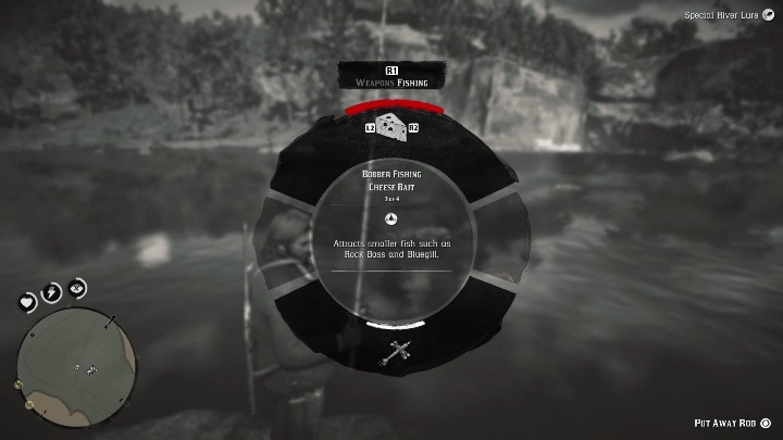 Aby złowić legendarną rybę musisz użyć Specjalnej Przynęty Rzecznej (Special Lake Lure) - Red Dead Redemption 2: Legendarny Bass niebieski - mapy, porady - Red Dead Redemption 2 - poradnik do gry
