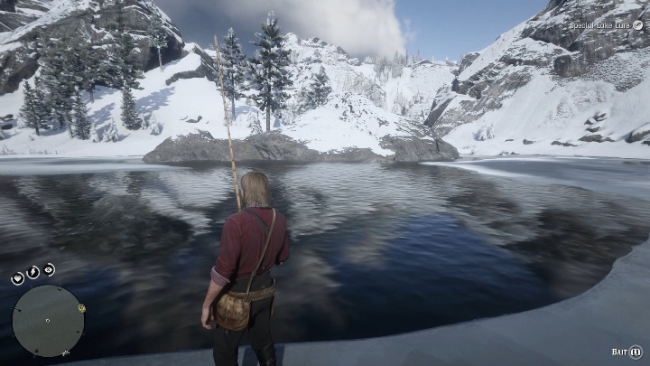 W tym przypadku najlepiej stanąć na środku jeziora - Red Dead Redemption 2: Legendarna Nerka - mapy, porady - Red Dead Redemption 2 - poradnik do gry