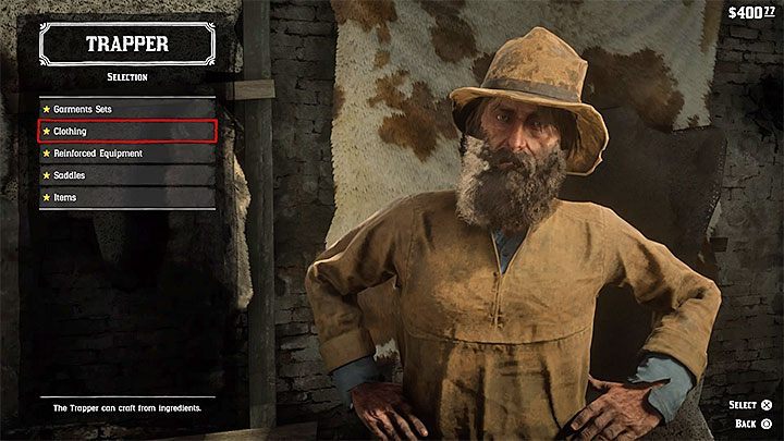 Jeśli udasz się do Trapera możesz wytworzyć - Red Dead Redemption 2: Legendarny Niedźwiedź - mapy, porady - Red Dead Redemption 2 - poradnik do gry