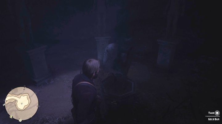 Gdy to zrobisz, możesz zabrać swoje 3 sztabki złota i wyjść z jaskini - Red Dead Redemption 2: Zagadka z dziwnymi posągami, porady - Red Dead Redemption 2 - poradnik do gry
