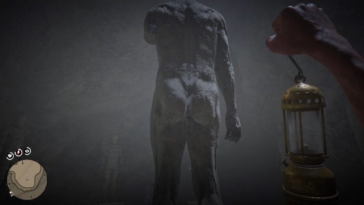 Jeśli chcesz jeszcze dokładniej przyjrzeć się palcom, przejdź w tryb FPP - Red Dead Redemption 2: Zagadka z dziwnymi posągami, porady - Red Dead Redemption 2 - poradnik do gry