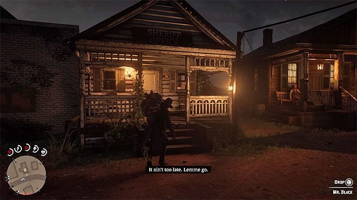 Załaduj pierwszego zbiega na konia bohatera i dotrzyj z nim do budynku aresztu w Rhodes - Red Dead Redemption 2: Więzy, które nas łączą - opis przejścia, mapa, porady - Red Dead Redemption 2 - poradnik do gry