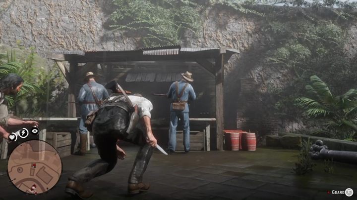 Idź za Dutchem, aż dotrzecie do dwójki samotnie stojących strażników - Red Dead Redemption 2: Miły i dobroduszny despota - Solucja - Red Dead Redemption 2 - poradnik do gry