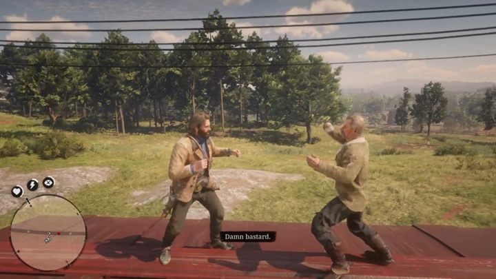 Biegnij teraz za kolejnym zbiegiem, a czeka cię po chwili pojedynek na górze jednego z wagonów - Red Dead Redemption 2: Nowe południe - Solucja - Red Dead Redemption 2 - poradnik do gry
