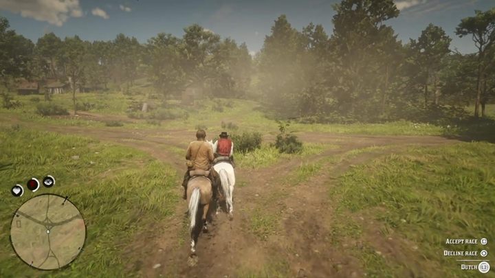 Dutch zaproponuje wyścig - jeśli się zgodzisz, będziesz się z nim ścigał, kto pierwszy dotrze do obozu - Red Dead Redemption 2: Destylacja po amerykańsku - Solucja - Red Dead Redemption 2 - poradnik do gry