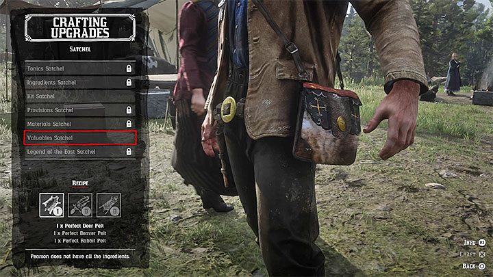 Dysponowanie narzędzi kaletniczymi jest wymagane do realizacji niektórych projektów craftingowych oferowanych przez Pearsona - Red Dead Redemption 2: Narzędzia kaletnicze do craftingu - jak zdobyć? - Red Dead Redemption 2 - poradnik do gry