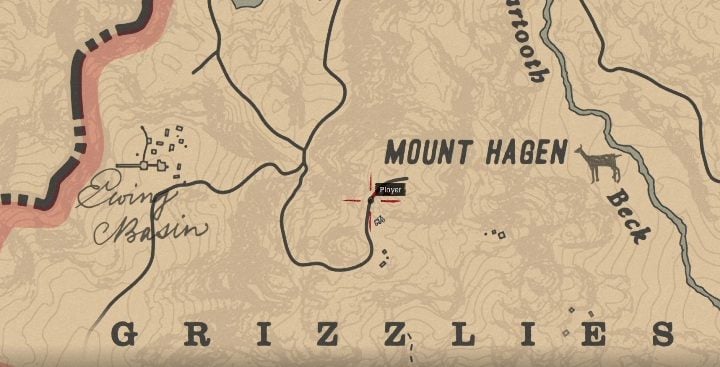Ten petroglif znajdziesz w okolicach Mount Hagen - Red Dead Redemption 2: Petroglify, rysunki naskalne - gdzie znaleźć? Lista - Red Dead Redemption 2 - poradnik do gry