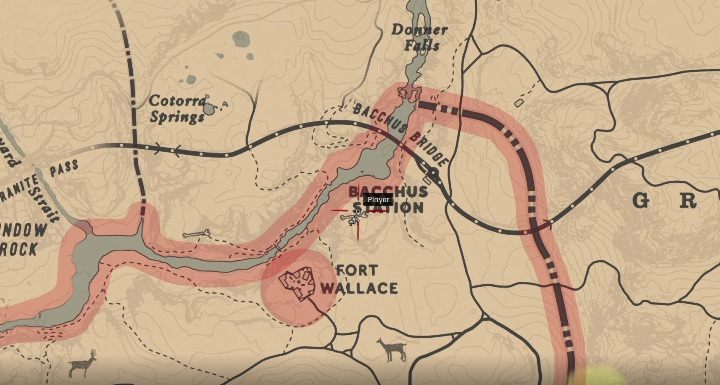 Ten petroglif znajdziesz w okolicach Bacchus Station - Red Dead Redemption 2: Petroglify, rysunki naskalne - gdzie znaleźć? Lista - Red Dead Redemption 2 - poradnik do gry