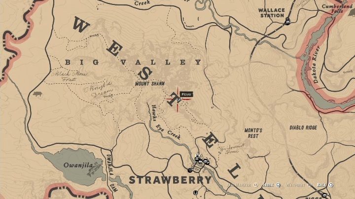 Szósty petroglif znajdziesz w okolicy Big Valley - Red Dead Redemption 2: Petroglify, rysunki naskalne - gdzie znaleźć? Lista - Red Dead Redemption 2 - poradnik do gry