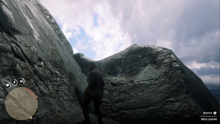 Aby zdobyć ten petroglif musisz wbiec na skały - Red Dead Redemption 2: Petroglify, rysunki naskalne - gdzie znaleźć? Lista - Red Dead Redemption 2 - poradnik do gry