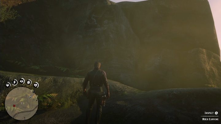Aby zdobyć ten petroglif musisz wbiec na skały - Red Dead Redemption 2: Petroglify, rysunki naskalne - gdzie znaleźć? Lista - Red Dead Redemption 2 - poradnik do gry