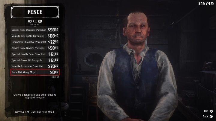Mapę możesz również kupić u Pasera - Red Dead Redemption 2: Jack Hall Gang - mapa skarbów - Red Dead Redemption 2 - poradnik do gry