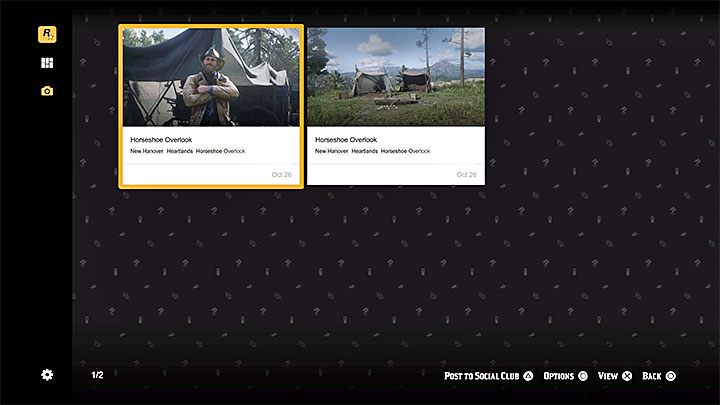 Każde utworzone zdjęcie możesz zapisać i dodatkowo opcjonalnie wysłać je do serwisu społecznościowego Rockstar Social Club - Red Dead Redemption 2: Zdjęcia - jak robić? - Red Dead Redemption 2 - poradnik do gry