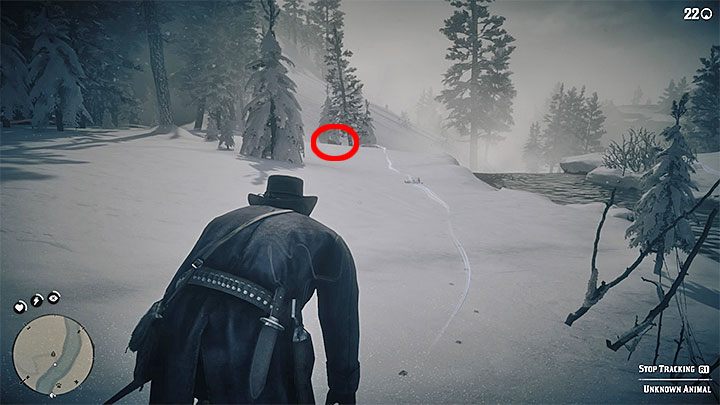 Omiń zwłoki pierwszego jelenia, przekrocz rzekę i ponownie użyj Sokolego wzroku żeby zlokalizować drugiego jelenia - Red Dead Redemption 2: Co następuje po początku? - solucja, opis przejścia - Red Dead Redemption 2 - poradnik do gry