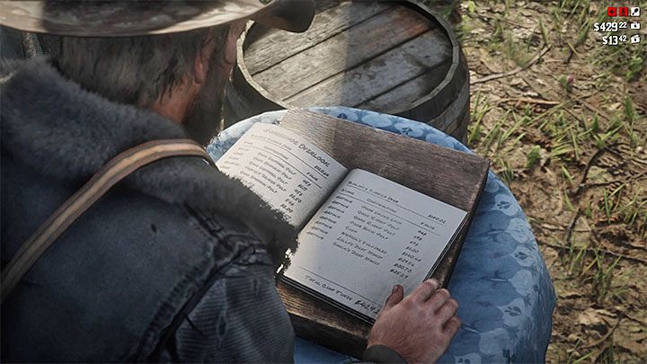 W celu zamówienia ulepszeń musisz otworzyć rejestr (Ledger) leżący obok skrzynki na datki - Red Dead Redemption 2: Ulepszanie siedziby gangu - jak, po co? - Red Dead Redemption 2 - poradnik do gry
