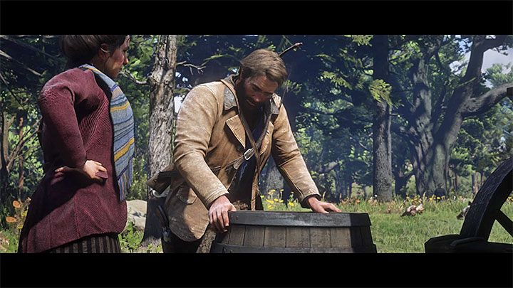 Dodatkowa informacja - Jeśli stan higieny Arthura osiągnął bardzo niski poziom to po powrocie do siedziby gangu może załączyć się scenka ze spotkania z Panną Grimshaw - Red Dead Redemption 2: Kąpiel - jak to zrobić? - Red Dead Redemption 2 - poradnik do gry