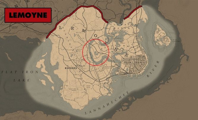 5 Reddish Egret Plumes- na terenie zaznaczonym na screenie powyżej powinieneś natrafić na czaple rdzawoszyjna - Red Dead Redemption 2: Egzotyczne przedmioty - zlecenia, porady - Red Dead Redemption 2 - poradnik do gry