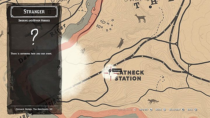 Misję tę rozpoczyna się na stacji Flatneck na południe od siedziby gangu przy Horseshoe Overlook (w tej samej lokacji odnajduje się Wielebnego Swansona w jednej z głównych misji) - Red Dead Redemption 2: Mniejsze zadania poboczne - opis przejścia, mapy, porady - Red Dead Redemption 2 - poradnik do gry