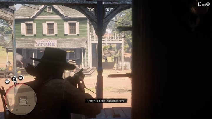 Gdy już uporasz się z dużą liczbą wrogów, twoim kolejnym celem będzie przebicie się do sklepu z bronią - Red Dead Redemption 2: Krótki spacer w ładnym miasteczku - Solucja - Red Dead Redemption 2 - poradnik do gry