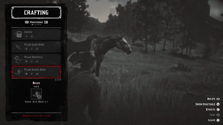 Jeśli klikniesz opcję wytwarzaj pojawi się okno z nazwą wytwarzanie - Red Dead Redemption 2: Crafting - jak wytwarzać przedmioty? - Red Dead Redemption 2 - poradnik do gry