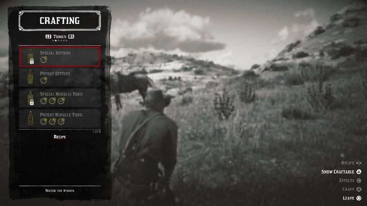 Specjalne Serum (Special Bitters) - Red Dead Redemption 2: Crafting - jak wytwarzać przedmioty? - Red Dead Redemption 2 - poradnik do gry
