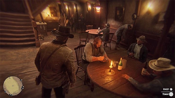 Po pierwszej rundzie drinków pozostań na parterze saloonu i odszukaj Tommyego, z którym kilka misji wcześniej stoczyłeś pojedynek na pięści - Red Dead Redemption 2: Chwila spokoju - Solucja - Red Dead Redemption 2 - poradnik do gry