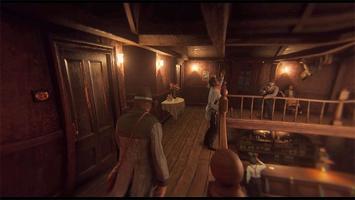 Dopiero teraz udaj się na piętro i dotrzyj do obszaru nad barem - Red Dead Redemption 2: Chwila spokoju - Solucja - Red Dead Redemption 2 - poradnik do gry