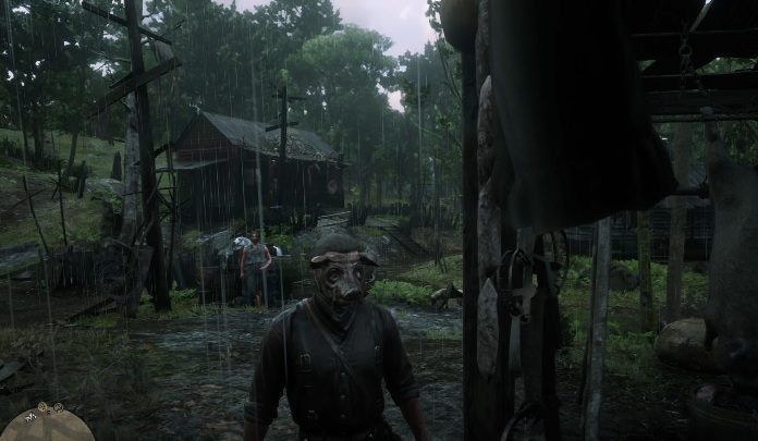 Maska świni wisi na drewnianym słupie, koło chat - Red Dead Redemption 2: Unikalne przedmioty do zdobycia - lista wszystkich - Red Dead Redemption 2 - poradnik do gry